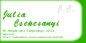 julia csepcsanyi business card